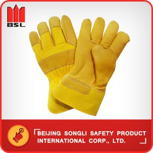 Quality SLG-CA607 cow grain leather working safety gloves for sale