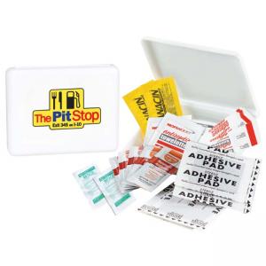 Quality promotion first aid kit for car (white plastic kit) for sale
