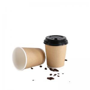 China 9oz To Go Coffee Cups With Lids , Disposable Insulated Paper Cups on sale