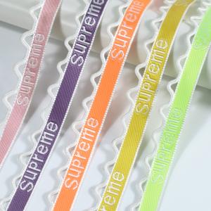 Webbing free design custom printed polyester webbing strap jacquard pattern sublimation webbing with logo