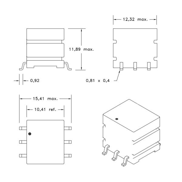 750315240 Push Pull Transformers Small Signal Isolation Transformer For Medical Equipment