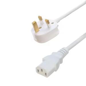 China UK BS Approval C13 C14 Power Cord 3 Pin Bs Plug C13 Connector Ce7/7 With 1.5m 2m H05vv-F Computer Power Cable on sale
