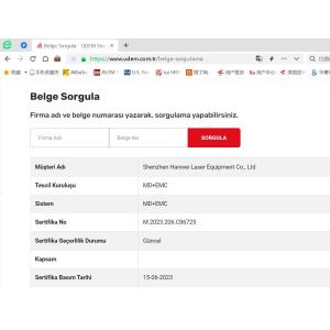 Shenzhen Hanwei Laser Equipment Co., Ltd. Certifications