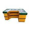 Buy cheap Anti - Rust Metal Cash Register Checkout Counter / Yellow Curved Reception Desk from wholesalers