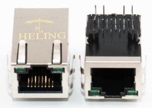 Quality Right Angle PoE RJ45 Connector R / A , PCB Mount RJ45 Ethernet Jack For NICs for sale