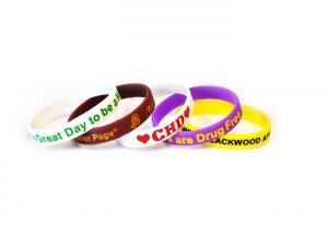 Quality Customized Silicone Rubber Bracelet With Logo Printing, Recessed Or Raised for sale
