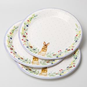 Quality Disposable Cute Rabbit Paper Plate Child Party Supplies Dish Set for sale