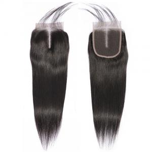 Quality Three Part 4 X 4 Closure 100 Human Hair Extensions / Remy Human Hair Straight for sale