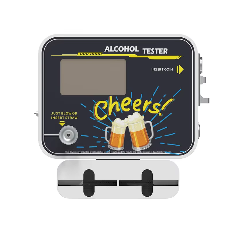 AT329 Wall-mounted Alcohol Tester with Nayax Card & Coin Payment, 7-inch Touch Screen for Ads Display