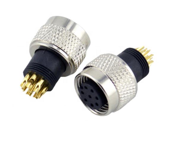 Buy Solder Type M12 8 Pin Connector , M12 Plug Connector For Distribution Box Connector at wholesale prices