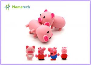 Happy Big Family Pink Pig Customized Usb Flash Drive , Personalized Usb Key Customized PVC shaped USB flash drive 4gb 8g