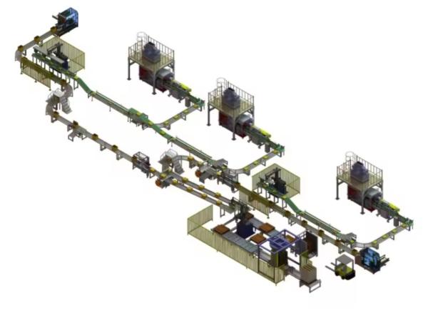 Automatic Packaging And Palletizing Systems With Emergency Stop Button Touch