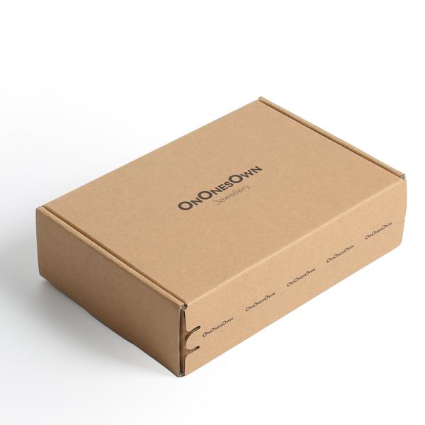 Embossed Logo Kraft Corrugated Box For Bags Packaging Custom Design And Recyclable