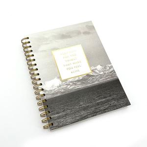 Quality A4 Spiral Notebook Printing With Lined Pages Gold Foiled Logo for sale