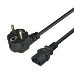 Multipurpose Black Computer EU Power Cord Extend 1m-15m Customization