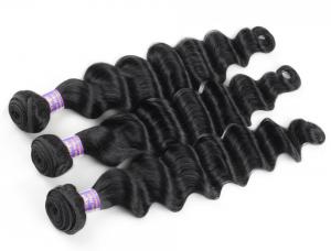 Quality Peruvian Human Virgin Hair Loose Deep Wave 1b Natural Color No Chemical for sale
