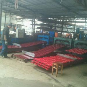 Quality Glazed Roof Tile Roll Forming Machine Use 22 Roll Forming Stations For Metal Roof Panel in the Warehouse Buildings for sale