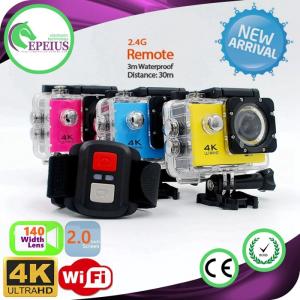 Quality H6r Real 4k Wifi Remote Control Action Camera With A + 4 ° 140 Glassy Lens for sale