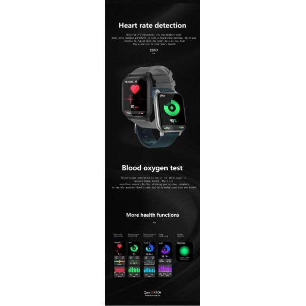 1.7Inch Touch Screen IP68 Waterproof Smartwatch Fitness Tracker Qianrun