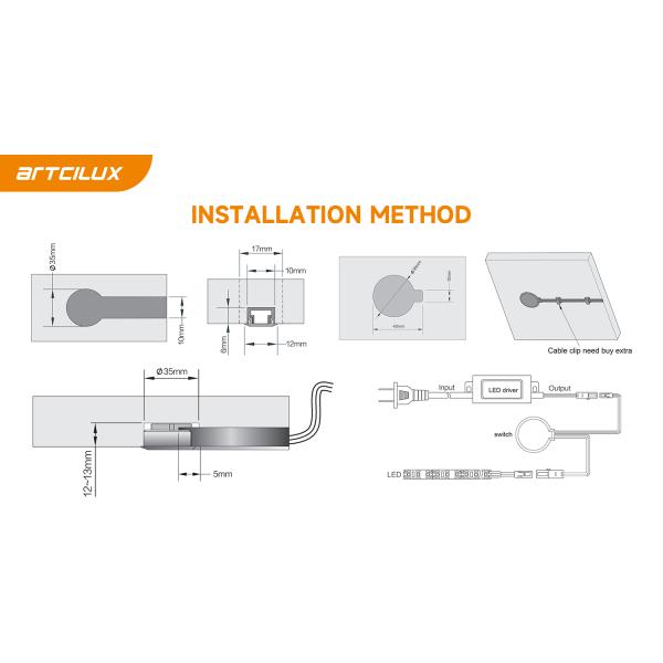 12V / 24V 60W LED Touch Sensor Dimmer Switch Color Suitable Invisible Switch S1005