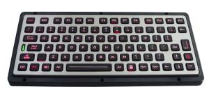 82 Keys IP65 Brushed Stainless Backlit Rugged Keyboard With Function Keys