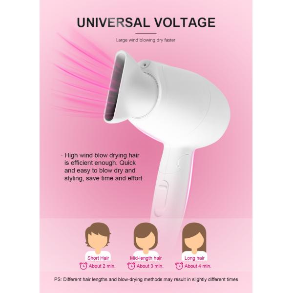 OEM ODM Hair Blow Dryer , 1000W Mini Folding Travel Hair Dryer
