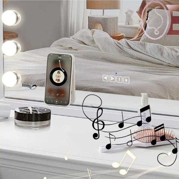 Compact Led Hollywood 10x Vanity Mirror Plexiglass Material