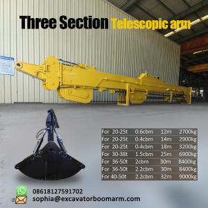 Quality PC360 Excavator Telescopic Arm 25 Meters With Clamshell Bucket for sale