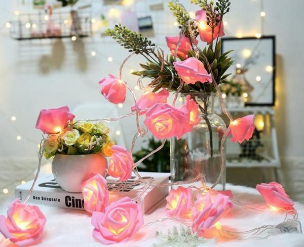 Buy IP65 LED Fairy String Lights Garland Artificial Flower String Lights at wholesale prices