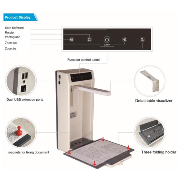 12 Mega Pixel Visualiser Document Camera Auto / Touch Focus For Classroom