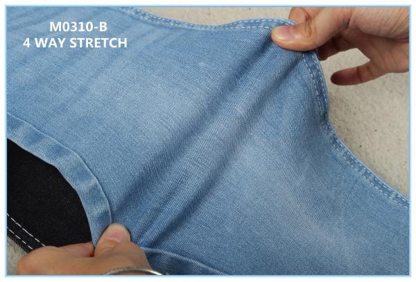 56" Width 10oz 4 Way Stretch Denim Fabric 85 Cotton 13 Polyester 2 Spandex