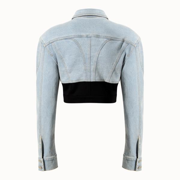 Female Short Casual Sleeve Jean Jackets Denim Cropped Jacket Hot Girl Fashionable Breathable Retro Long