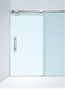 Quality lightweight double sliding frameless glass Semi Automatic Door with 32-bit microprocessor for sale