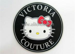 Quality Custom logo label rubber tags pvc iron on patch for hat clothing bag for sale