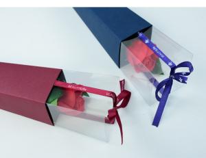 China Nice Design Single Rose Flower Box With Different Color And Ribbon For Valentines Day on sale