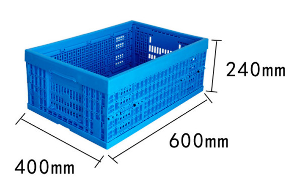 Fresh Food Loading Plastic Collapsible Crates 600*400*240 mm Mesh Structure