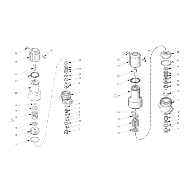High Pressure Regulator / Back Pressure Valve In Air-assisted Spraying Systems Equipment