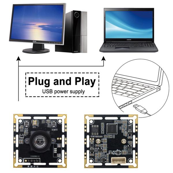16MP IMX298 Distortion-Free USB Webcam CMOS Color Sensor for OCR Passport Scanning Security PC Laptop