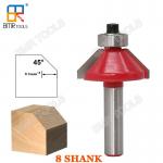 High Performance 45 Degree Chamfer Router Bit for Bevel Edging Wood with 1/4"