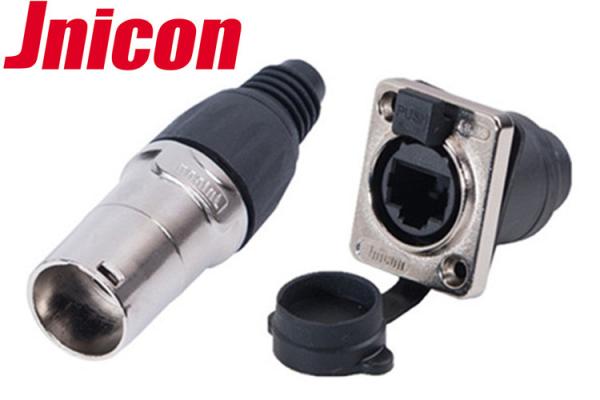 Buy 8P8C Gold - Plated RJ45 Circular Connector Quick Push Pull Locking For LED Display at wholesale prices