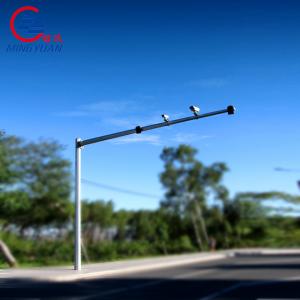 China Tapered L Shaped Galvanized Solar CCTV Pole Camera Mounting Extension Q460 on sale