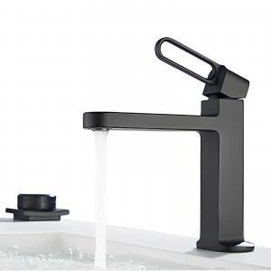 Quality Black Brass Basin Zinc Alloy Faucet Bathroom Mixer Tap Hot And Cold Water for sale