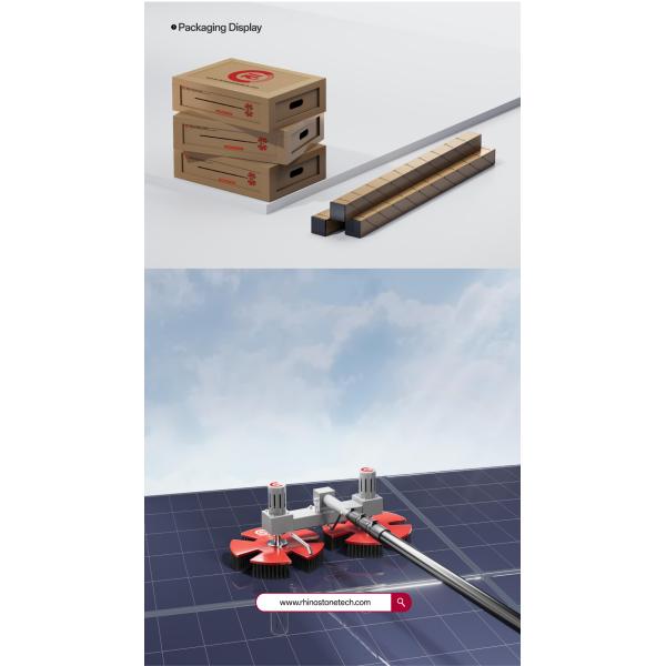 Double-Head Solar Panel Cleaning Brush Photovoltaic Cleaning Equipment Tool Electric Rotating Disc Brush RHINO700-EH2