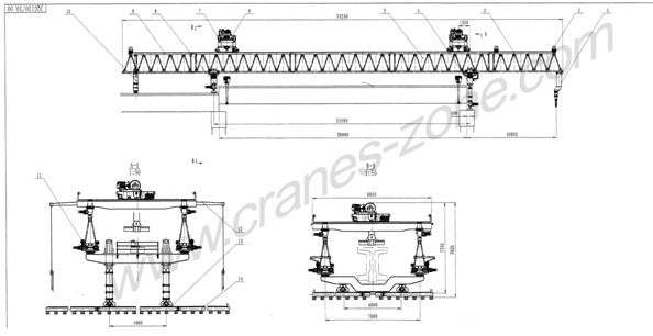 High working efficiency Beam Launcher Gantry Crane in road precast beam erecting work