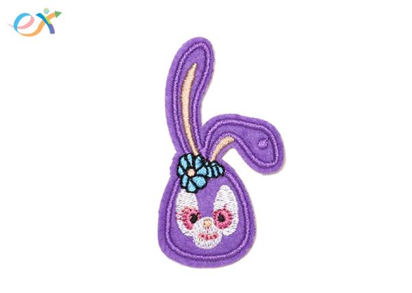 Buy Cartoon Rabbit Iron On Embroidered Patches Custom Made With Long Life at wholesale prices