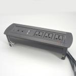 Universal power outlet manual flip up desktop socket with rotating sockets and