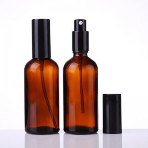 China 100ml Amber Glass Mist Spray Bottle For Essential Oil 3.5oz Bottle on sale