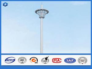 Quality Hot Dip Galvanized Monopole cell Tower Steel Telecommunication Pole 20 - 50m Height for sale