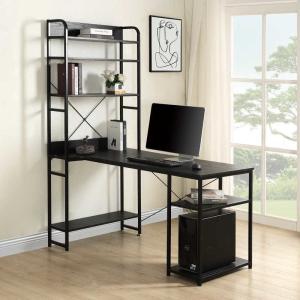 China MDF Board 28.74H Computer Desk Study Table With Bookshelf Rack on sale