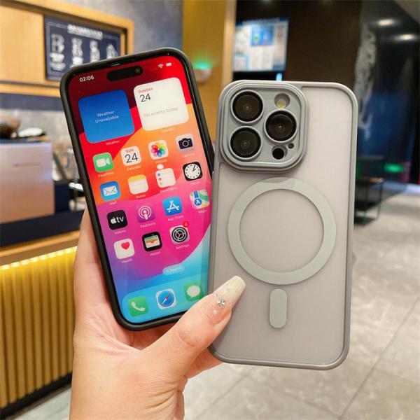 Translucent Frosted Skin-Friendly Magsafe Phone Case Camera Protection For iPhone